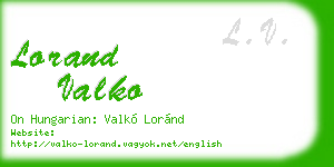 lorand valko business card